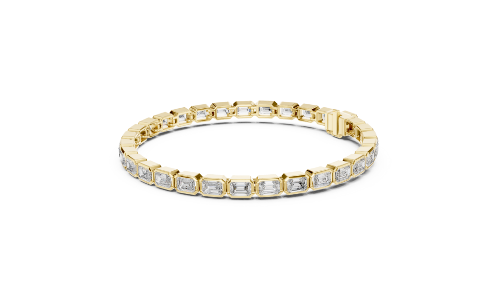 Unisex Emerald Shape Lab Grown Diamond Bracelet
