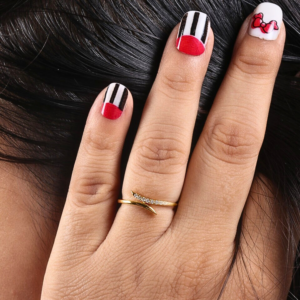 Round Cut Lab Grown Diamond Wave Curved Stackable Ring