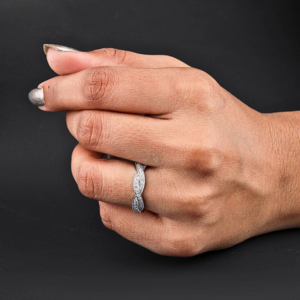 0.70 Ct Round Lab Grown Diamond Twisted Eternity Band Ring