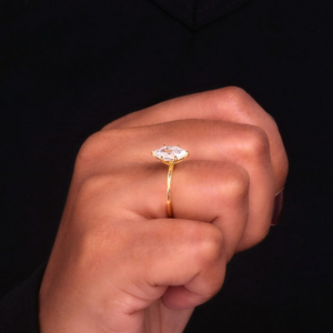 Dutch Marquise Cut Lab Grown Diamond Solitaire Ring