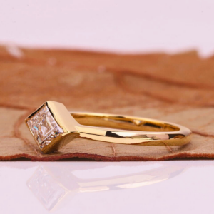 Lozenge Cut Lab Grown Diamond Solitaire Ring