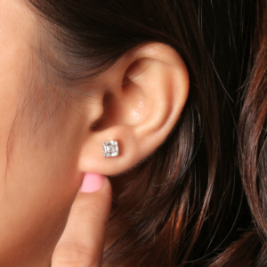 Asscher Cut Lab Grown Diamond Stud Earrings